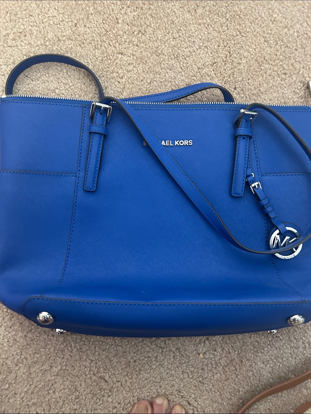 Michael Kors Royal Blue Saffiano Leather Satchel